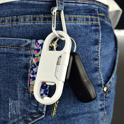 Bottle Opener/USB Charging Cord Keychain