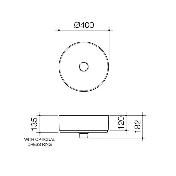 Caroma Liano II 400mm Round Above Counter Basin – Matte Speckled