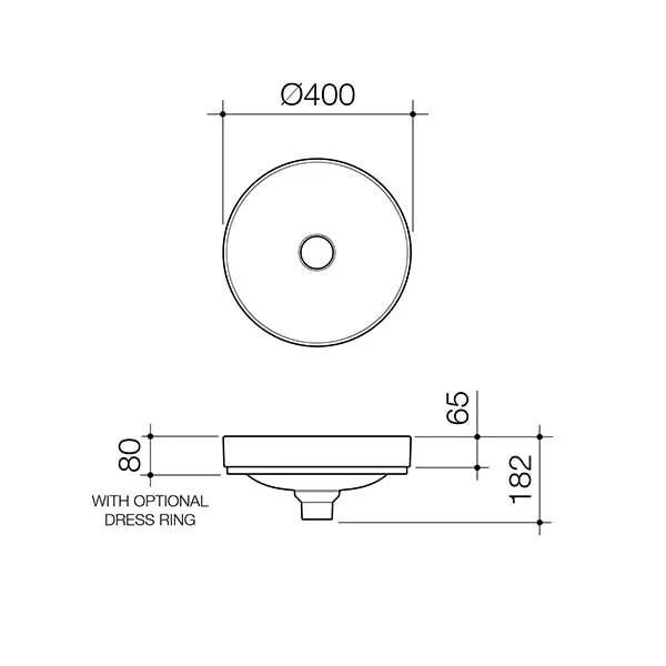 Caroma Liano II 400mm Round Inset Basin – Matte Green