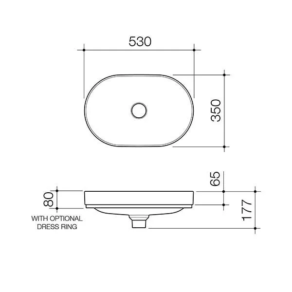 Caroma Liano II 530mm Pill Inset Basin – Matte Speckled