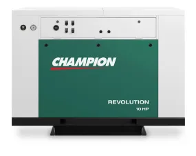 Champion BQR15F Revolution 15hp Quiet Enclosed Reciprocating Air Compressor, Base Mounted, 46.6 CFM @ 175 PSI, 65 dBa