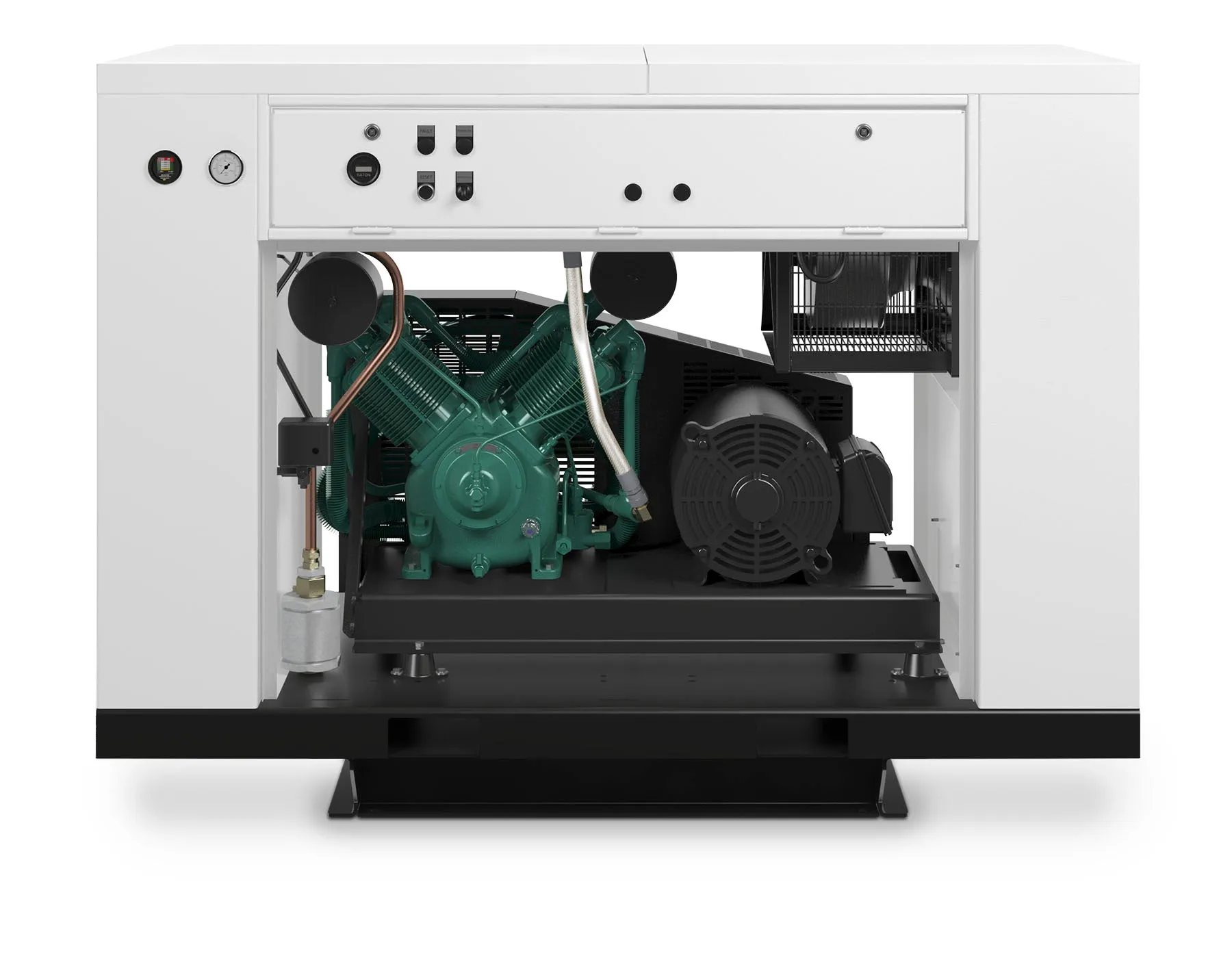 Champion BQR15F Revolution 15hp Quiet Enclosed Reciprocating Air Compressor, Base Mounted, 46.6 CFM @ 175 PSI, 65 dBa