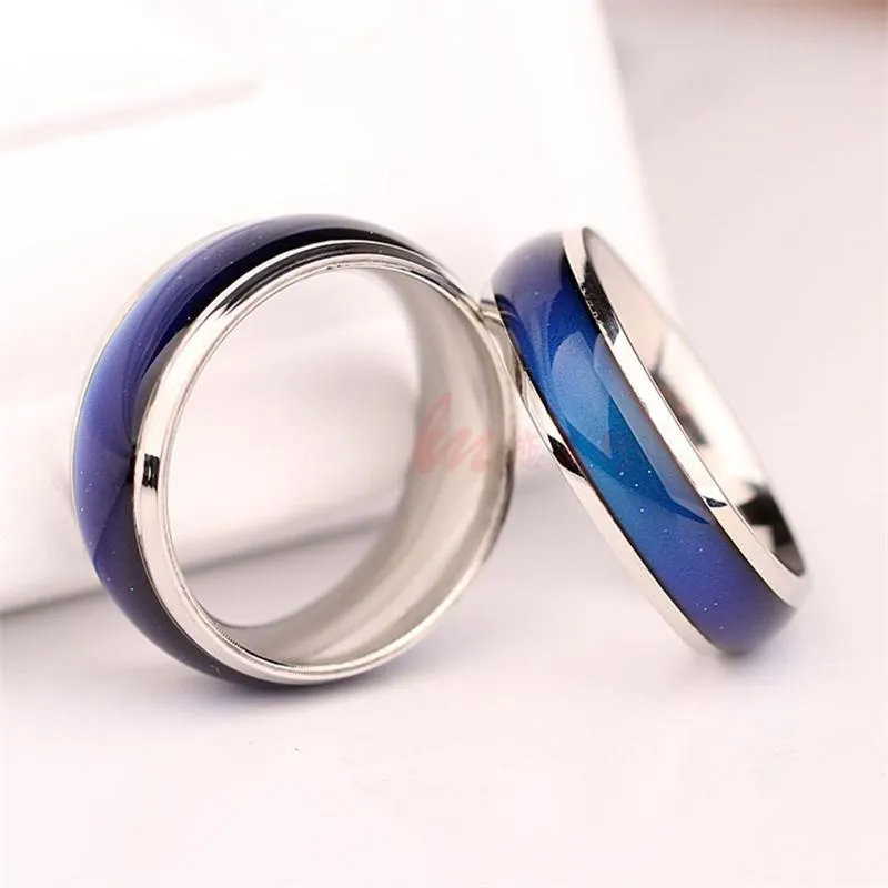 Changing Color Fashion Adjustable Mood Ring Wedding Rings For Men and Women Silver creative hobby for children & couple rings
