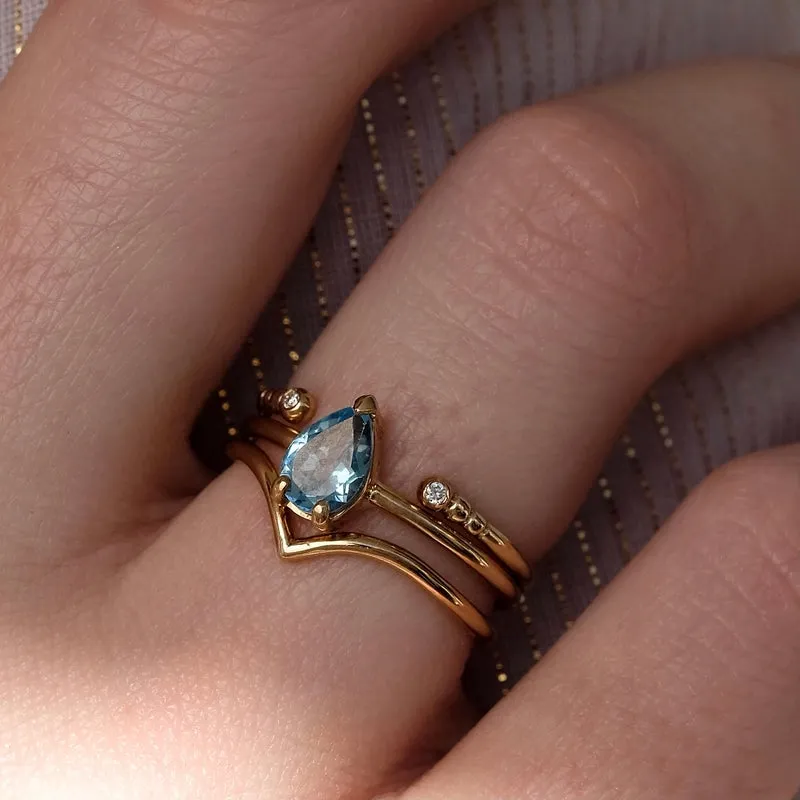 Chevron Band, 9kt Yellow Gold