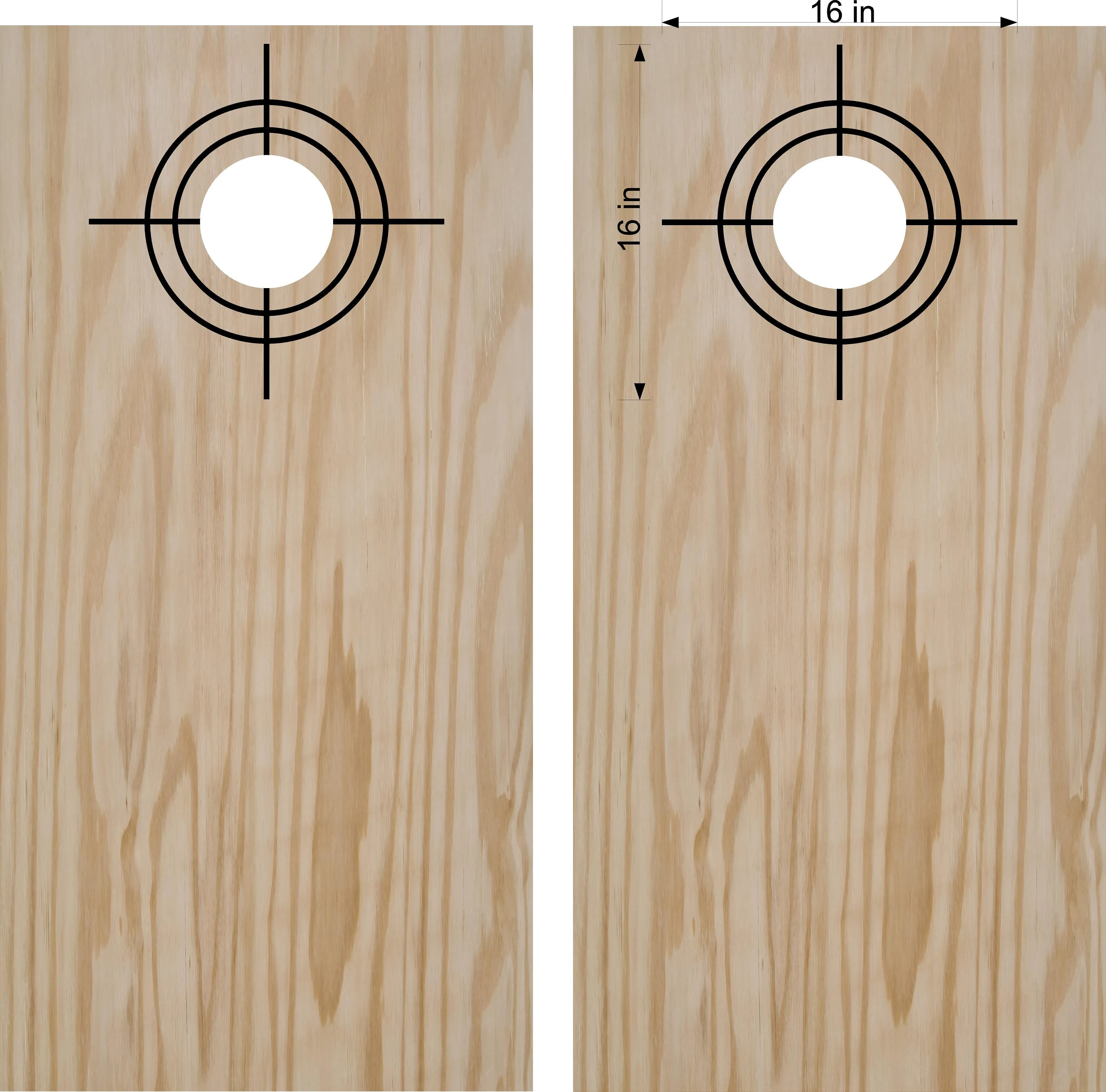 Cross Hair Sights Cornhole Board Decals Sticker Rings Set 4