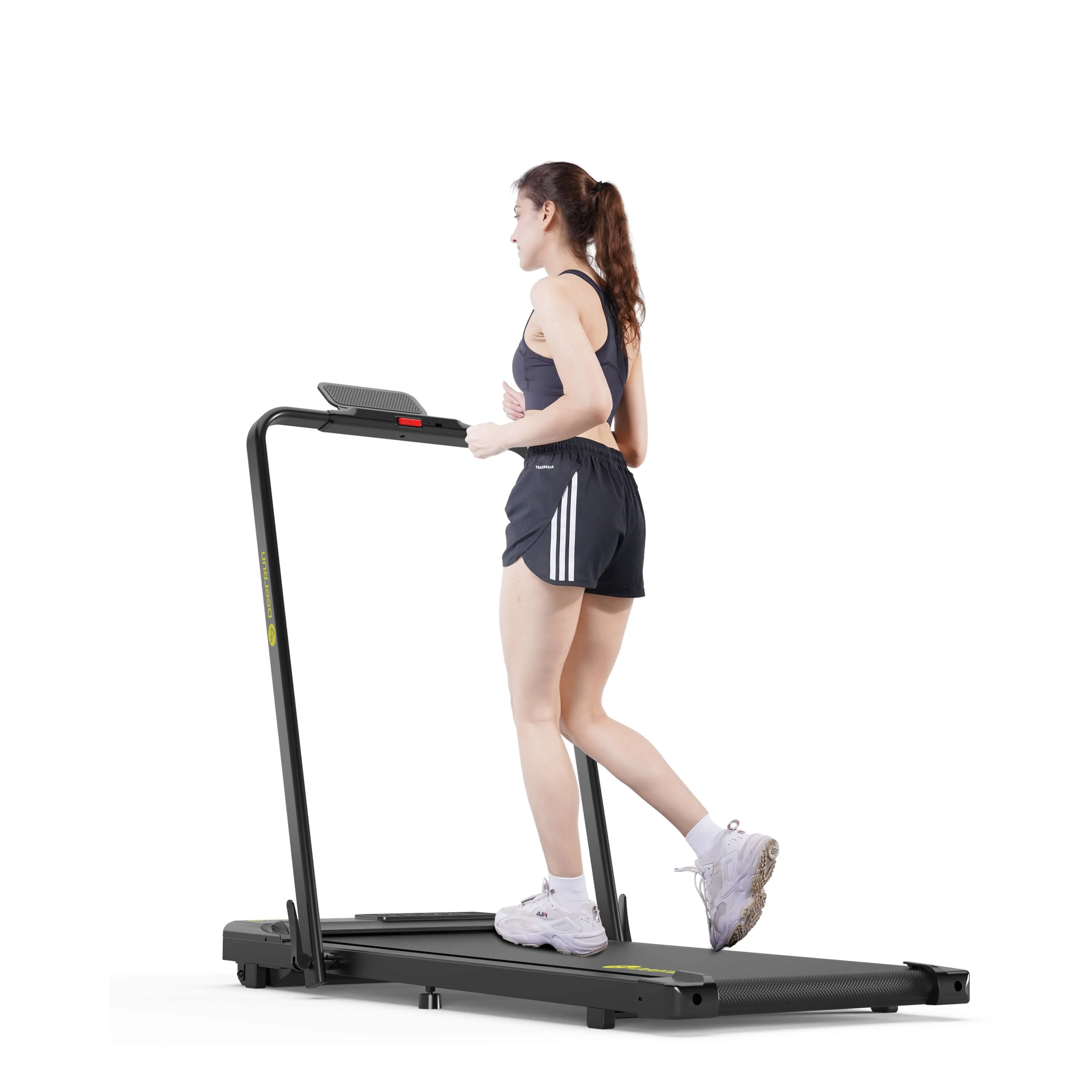 DeerRun A5 Pro Smart 2 in 1 Folding Treadmill with Handrail, 300 Lbs, 0.6-7.5 MPH