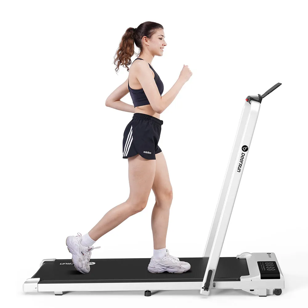 DeerRun A5 Pro Smart 2 in 1 Folding Treadmill with Handrail, 300 Lbs, 0.6-7.5 MPH