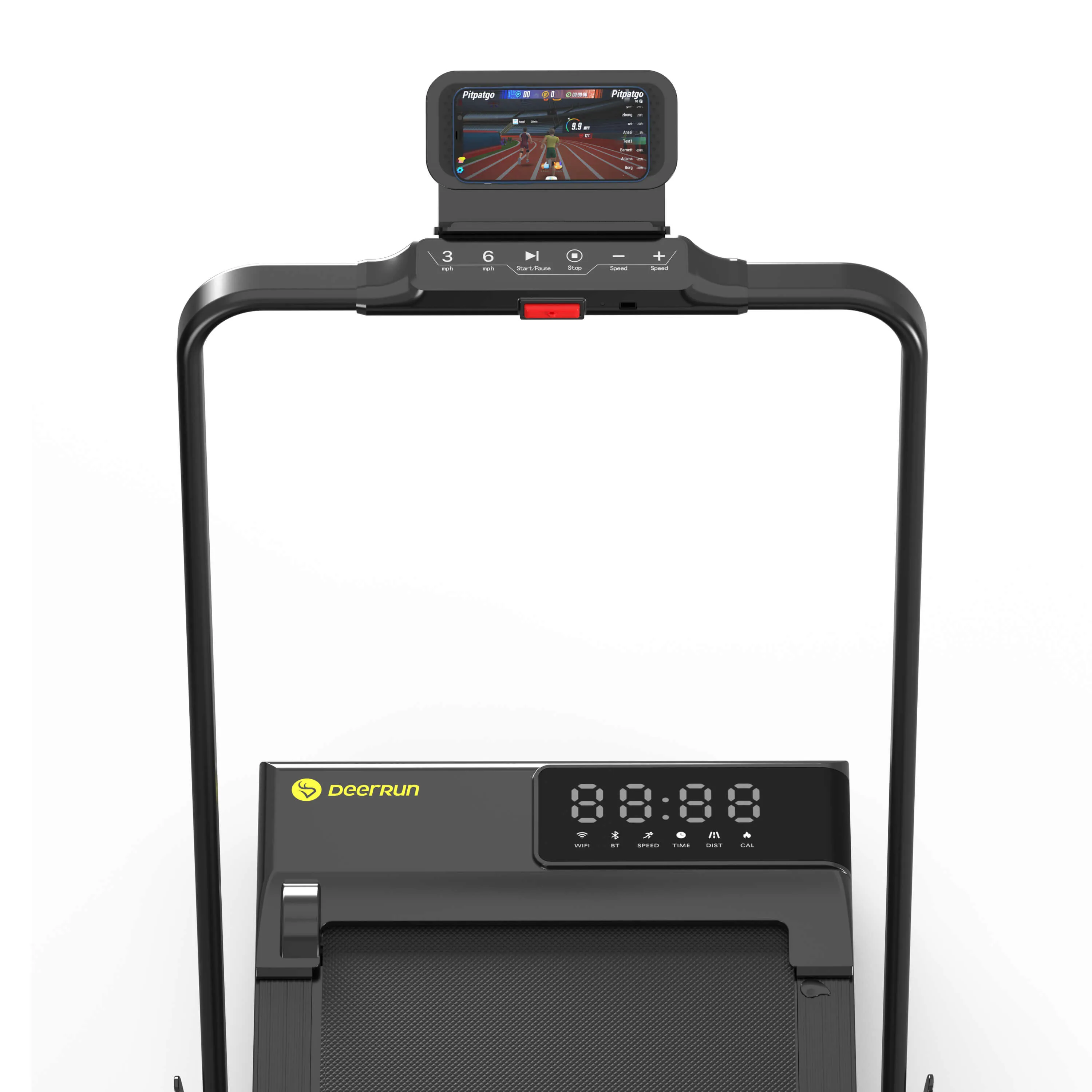 DeerRun A5 Pro Smart 2 in 1 Folding Treadmill with Handrail, 300 Lbs, 0.6-7.5 MPH