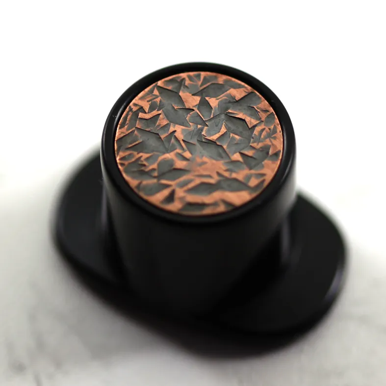 Delrin Round Labret Plug - 'Camo' Texture Inlay