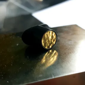 Delrin Round Labret Plug - Hammered Inlay