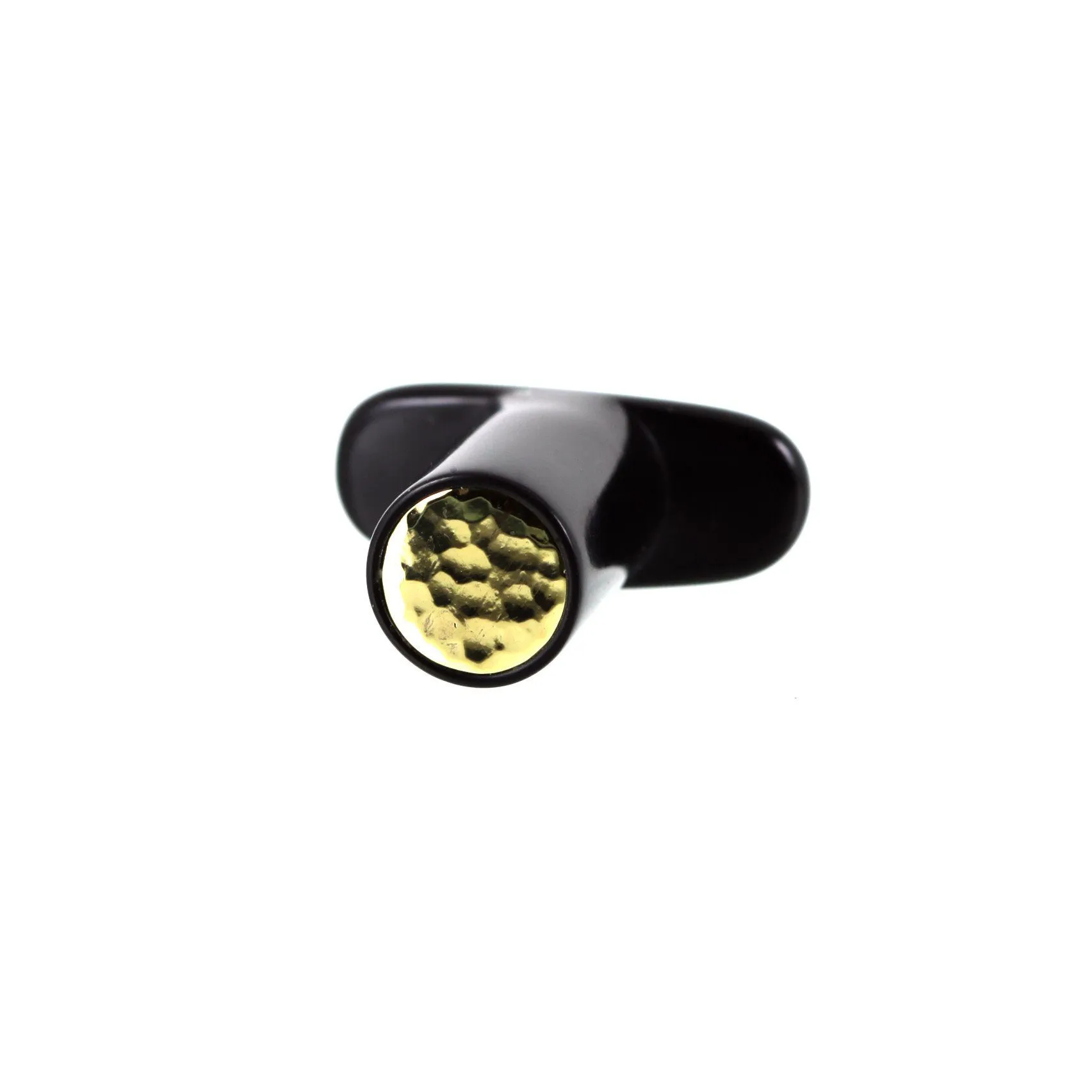 Delrin Round Labret Plug - Hammered Inlay