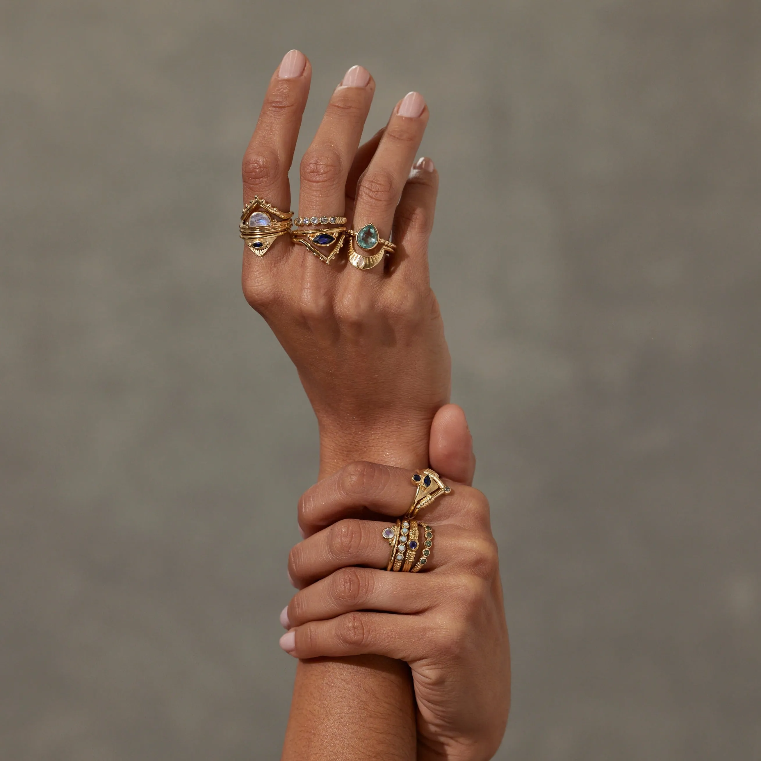 Dia Sunstone Gold Stacker