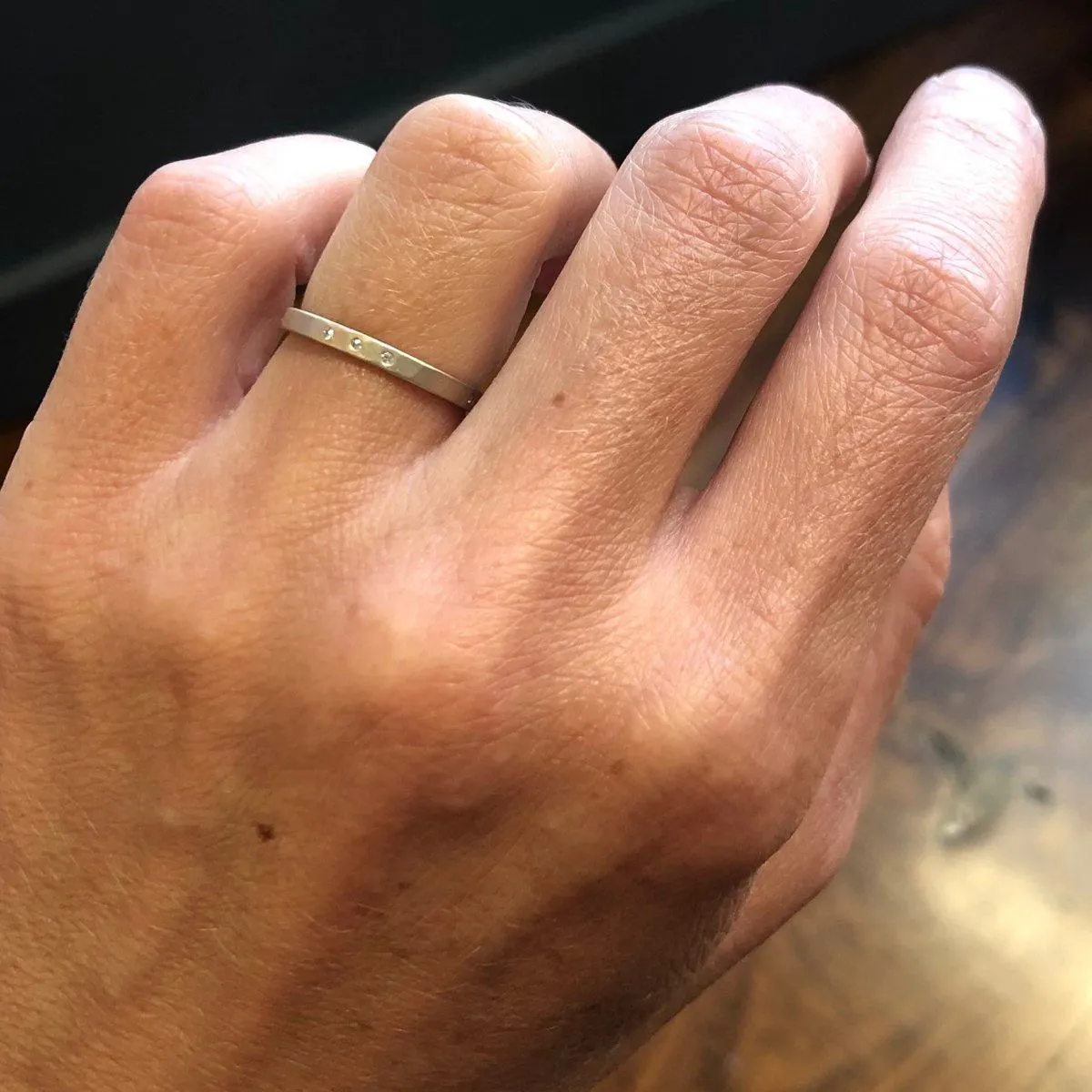 Diamond Trio Repeat Band in White Gold