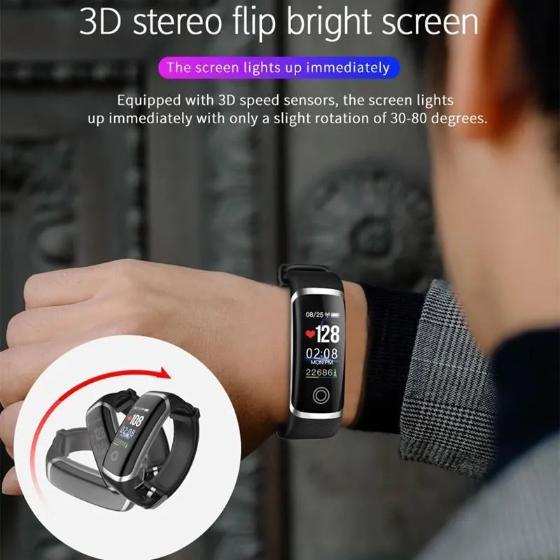 Dynamic Fitness Tracker Smart Watch Heart Rate & Blood Pressure monitor Smart Bracelet For iPhone Android