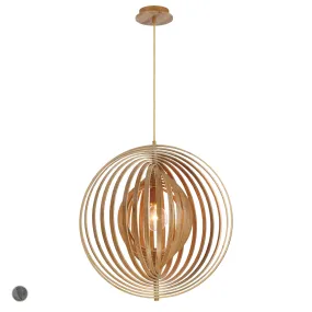 Eurofase 31874-014 Abruzzo Small 1 Light Pendant Natural Wood