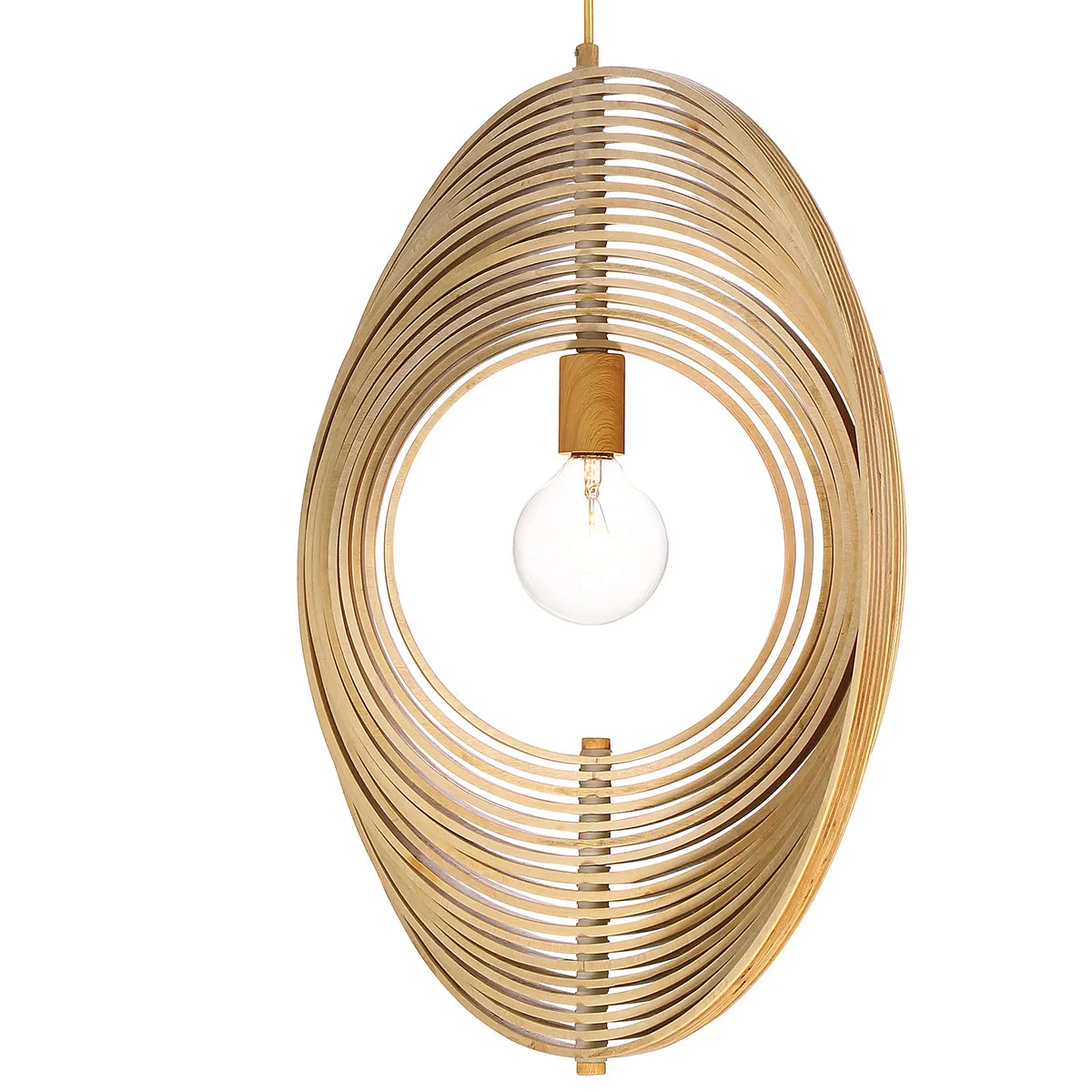 Eurofase 31874-014 Abruzzo Small 1 Light Pendant Natural Wood