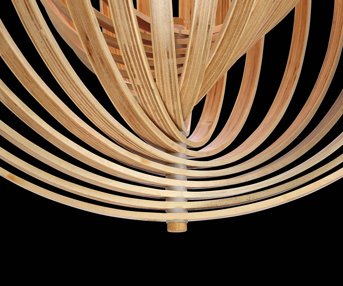 Eurofase 31874-014 Abruzzo Small 1 Light Pendant Natural Wood