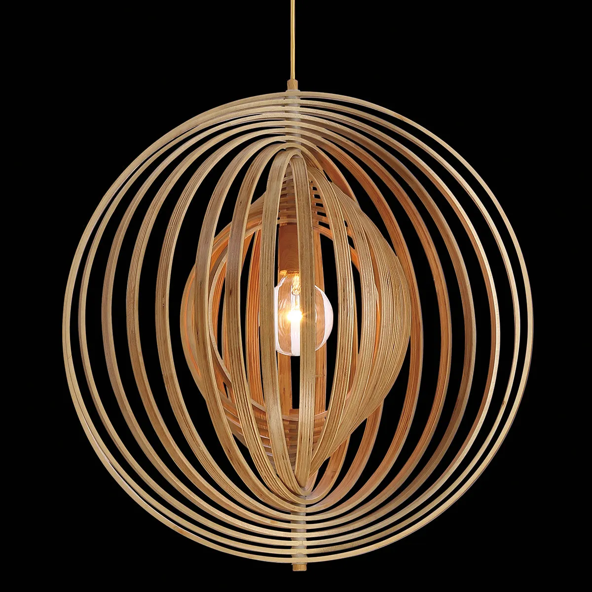 Eurofase 31874-014 Abruzzo Small 1 Light Pendant Natural Wood