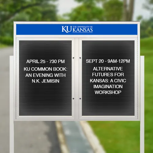 EXTREME WeatherPlus™ LED-Lit Enclosed Outdoor Letter Boards with Header and Posts | Freestanding Lockable 2 and 3 Door Display Cases in 35  Sizes