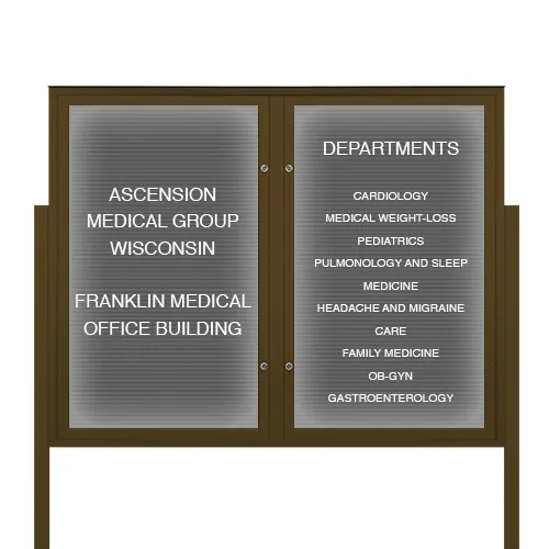 EXTREME WeatherPlus™ LED-Lit Enclosed Outdoor Letter Boards with Posts | Freestanding Lockable 2 and 3 Door Display Cases in 35  Sizes