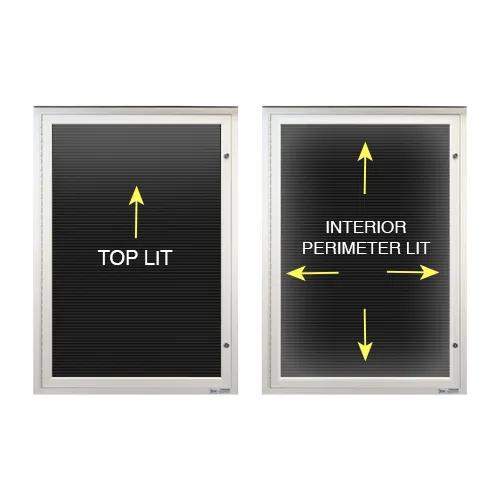 EXTREME WeatherPlus™ LED-Lit Enclosed Outdoor Letter Boards with Posts | Freestanding Lockable 2 and 3 Door Display Cases in 35  Sizes
