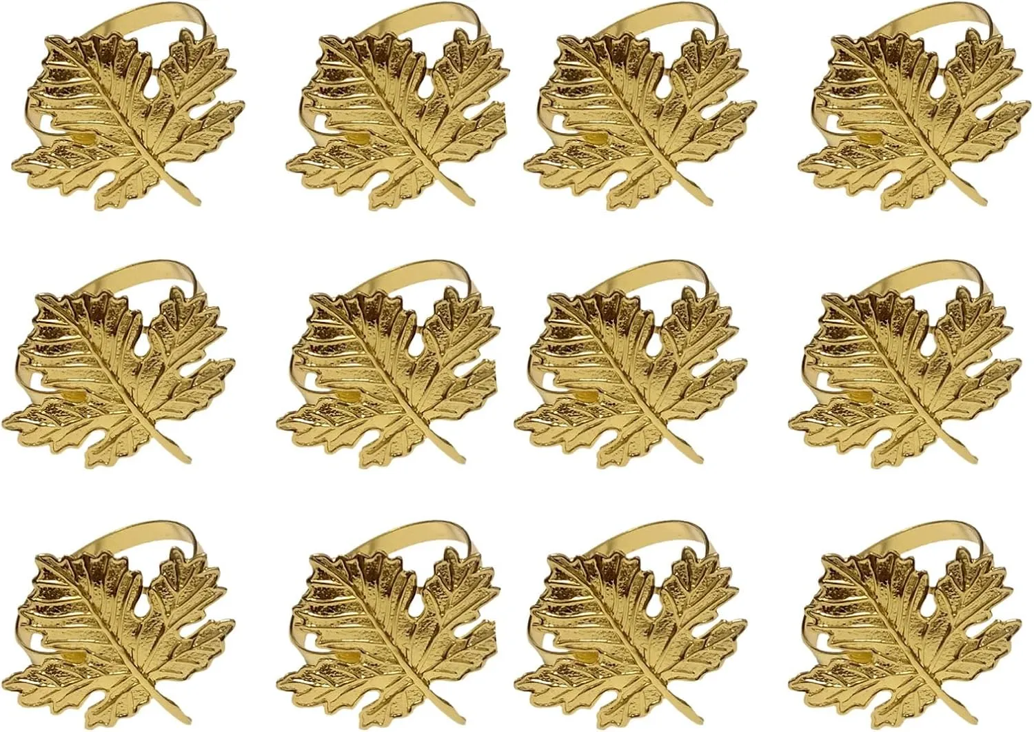 Fall Maple Leaf Napkin Ring Holder – Metal Serviette Buckle for Thanksgiving & Autumn Decor