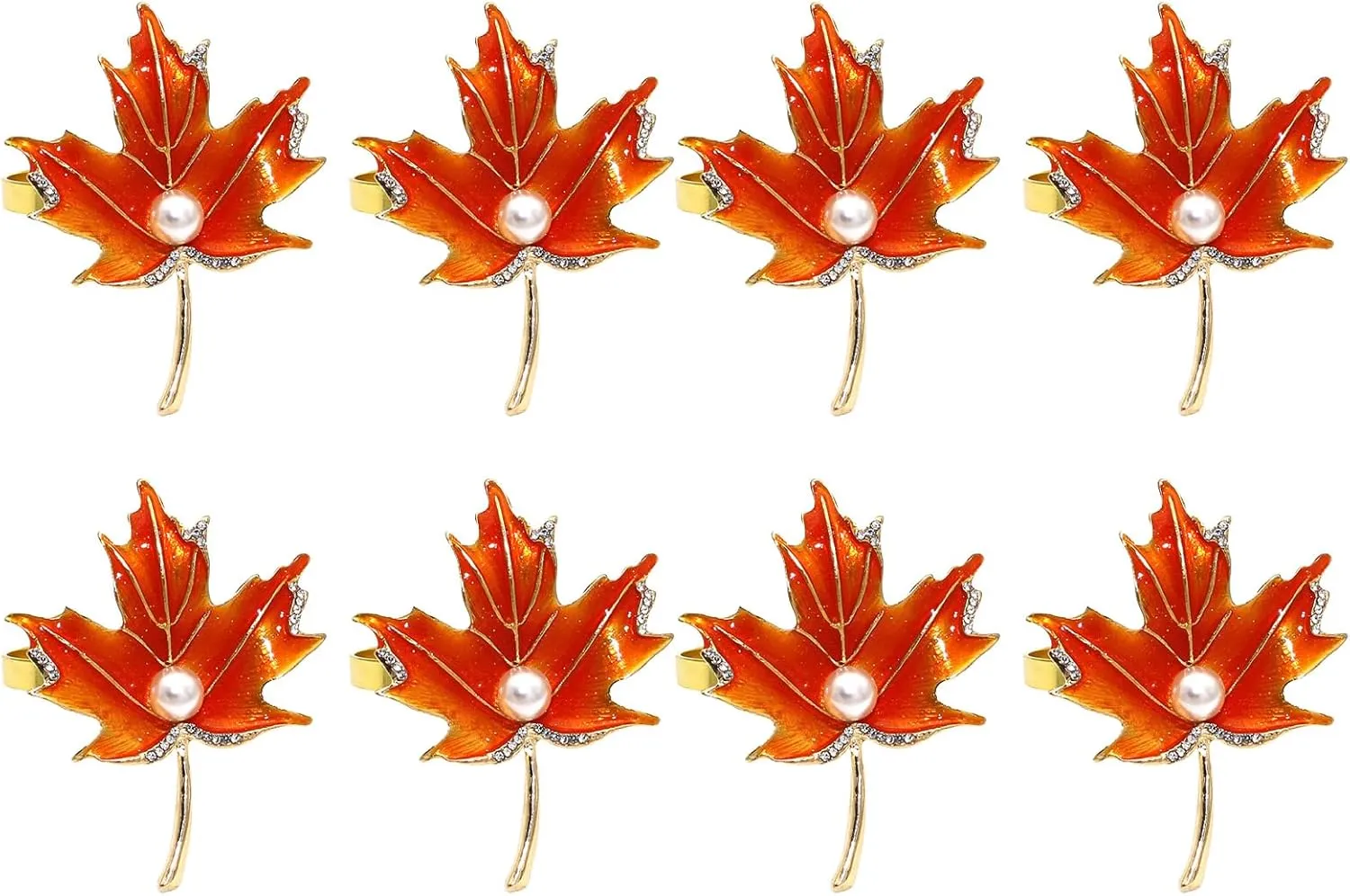 Fall Maple Leaf Napkin Ring Holder – Metal Serviette Buckle for Thanksgiving & Autumn Decor
