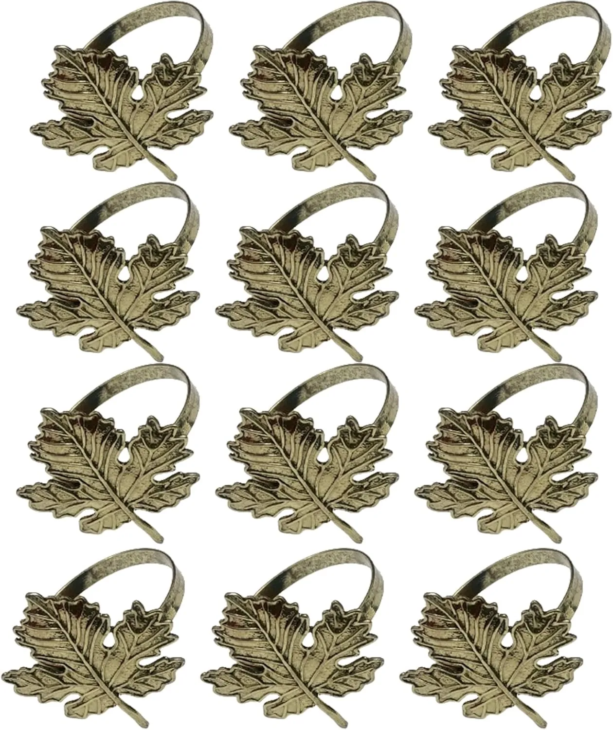 Fall Maple Leaf Napkin Ring Holder – Metal Serviette Buckle for Thanksgiving & Autumn Decor