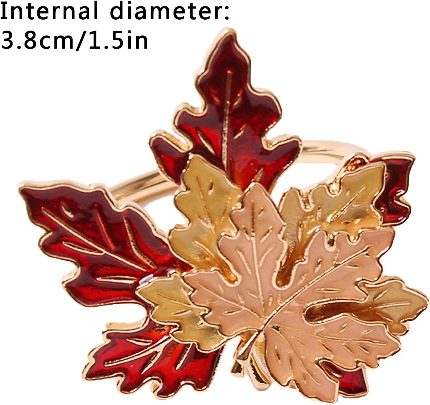 Fall Maple Leaf Napkin Ring Holder – Metal Serviette Buckle for Thanksgiving & Autumn Decor