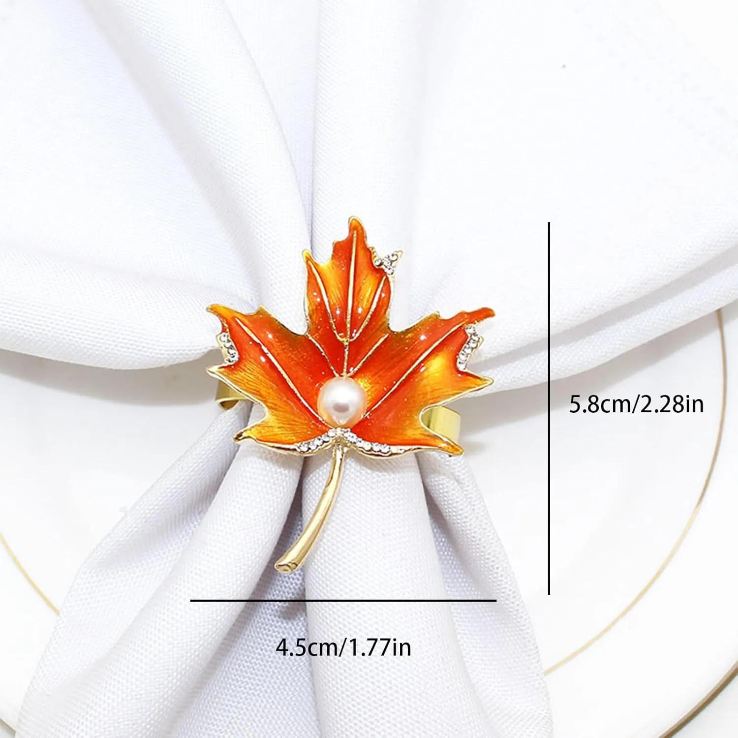 Fall Maple Leaf Napkin Ring Holder – Metal Serviette Buckle for Thanksgiving & Autumn Decor