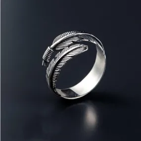 Feathers Arrow Adjustable Women Ring Personality Ring