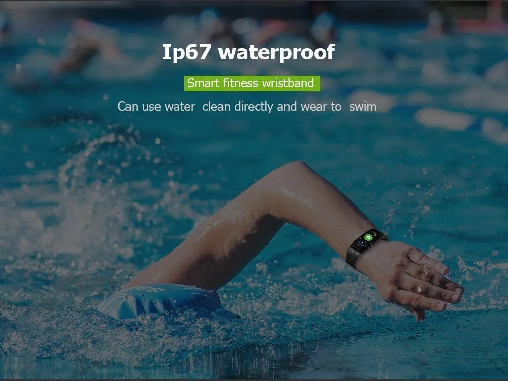 Fitness Smart Watch Bracelet Waterproof Real-Time Monitor Dynamic Heart Rate Sport  Fitness Wristband Support USB-Charge Watch
