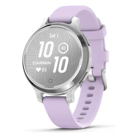 Garmin Lily 2 Active Women's Silver With Purple Jasmine Silicone Band Built-in GPS Hidden Display Patterned Lens Up To 9 Days Battery Life Small and Stylish Smartwatch - 010-02891-01