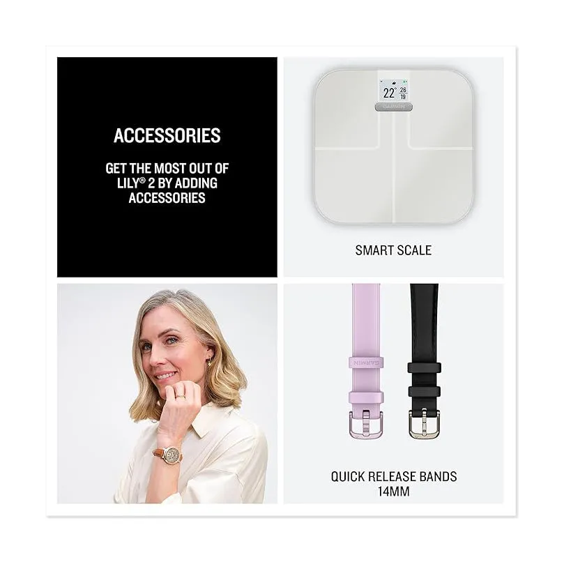 Garmin Lily 2 Women's Lilac Metal Hidden Display Patterned Lens Up To 5 Days Battery Life Small And Stylish Smartwatch - 010-02839-01