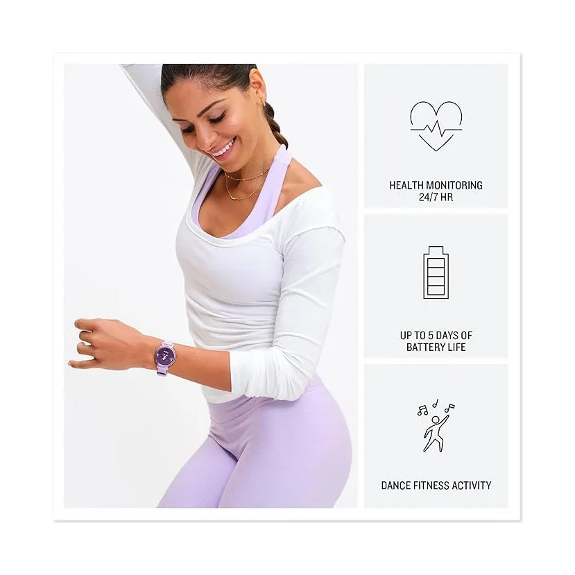 Garmin Lily 2 Women's Lilac Metal Hidden Display Patterned Lens Up To 5 Days Battery Life Small And Stylish Smartwatch - 010-02839-01