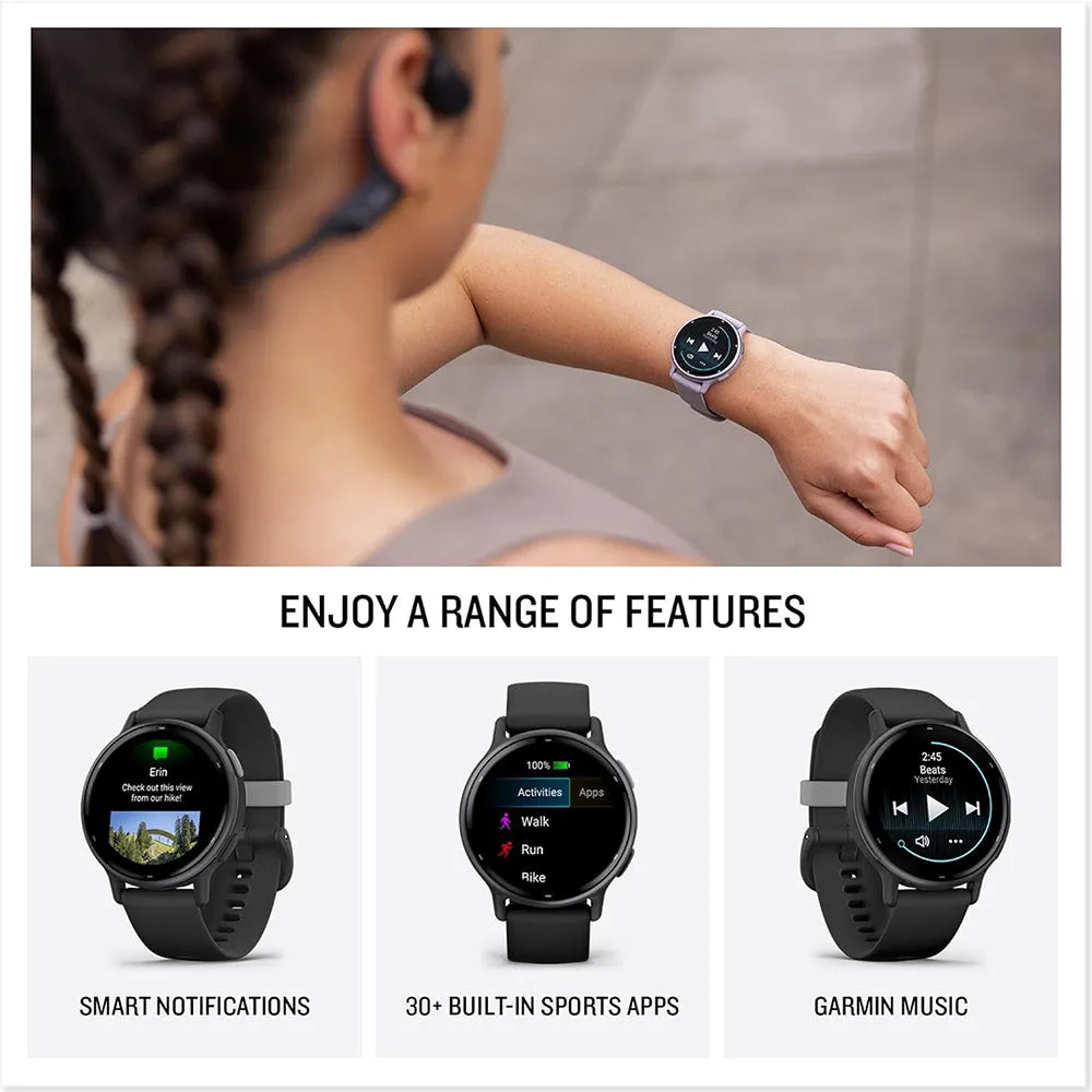 Garmin vivoactive 5 Black Health and Fitness with AMOLED Display Up to 11 Days of Battery Life GPS Smartwatch - 010-02862-10