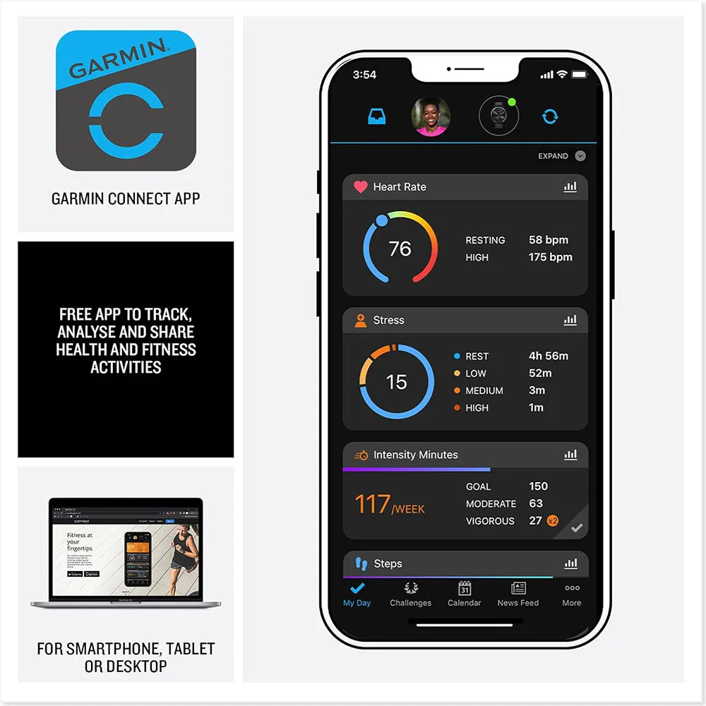 Garmin vivoactive 5 Black Health and Fitness with AMOLED Display Up to 11 Days of Battery Life GPS Smartwatch - 010-02862-10