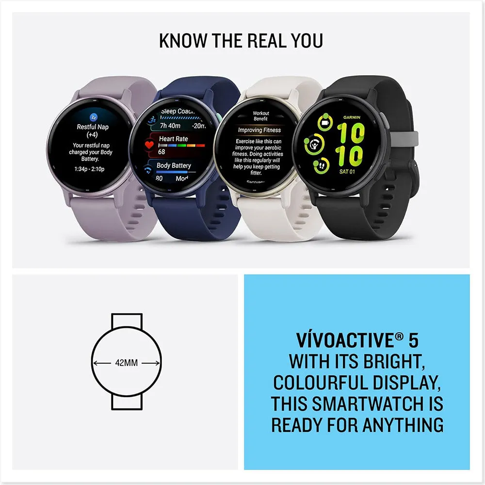 Garmin vivoactive 5 Black Health and Fitness with AMOLED Display Up to 11 Days of Battery Life GPS Smartwatch - 010-02862-10
