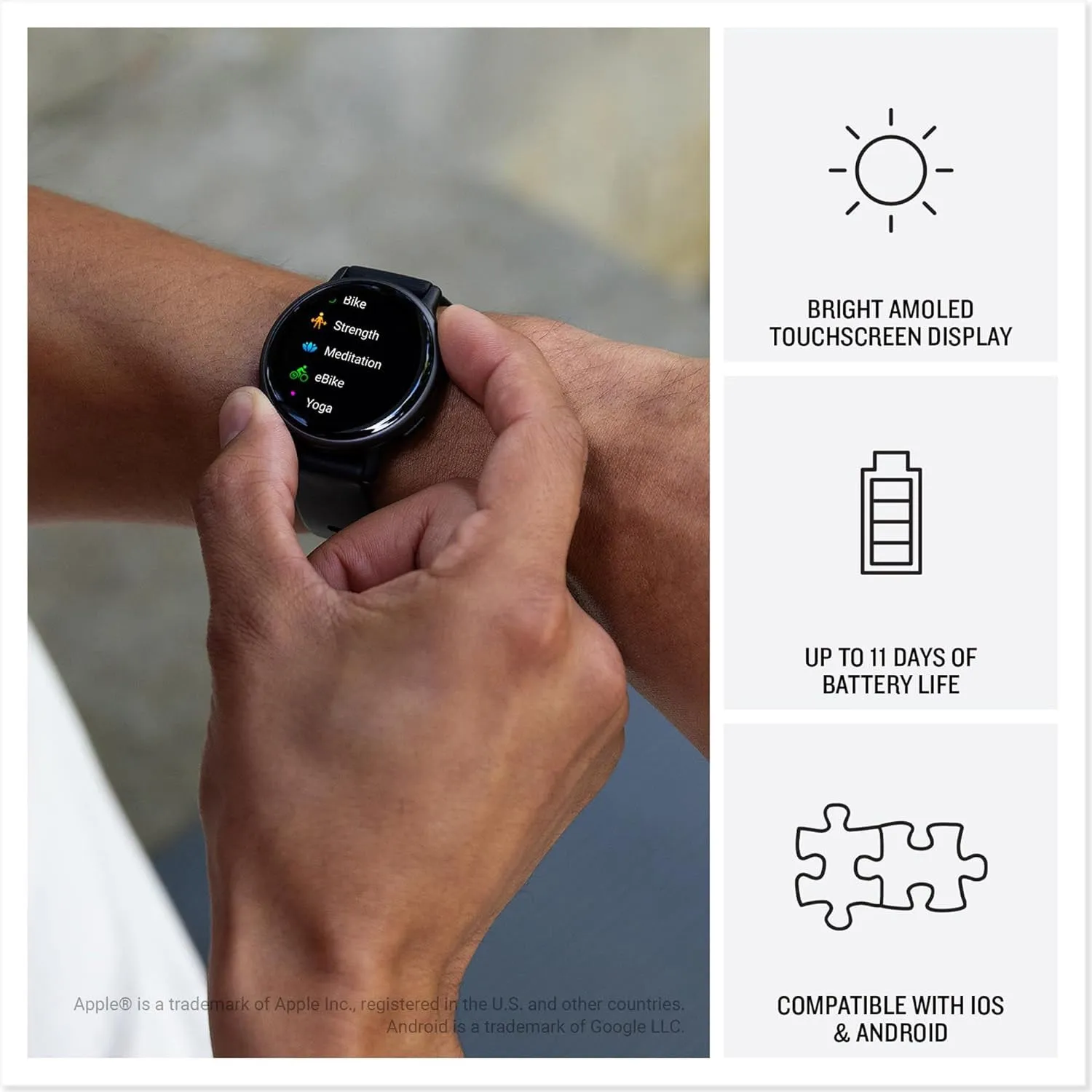 Garmin vivoactive 5 Black Health and Fitness with AMOLED Display Up to 11 Days of Battery Life GPS Smartwatch - 010-02862-10