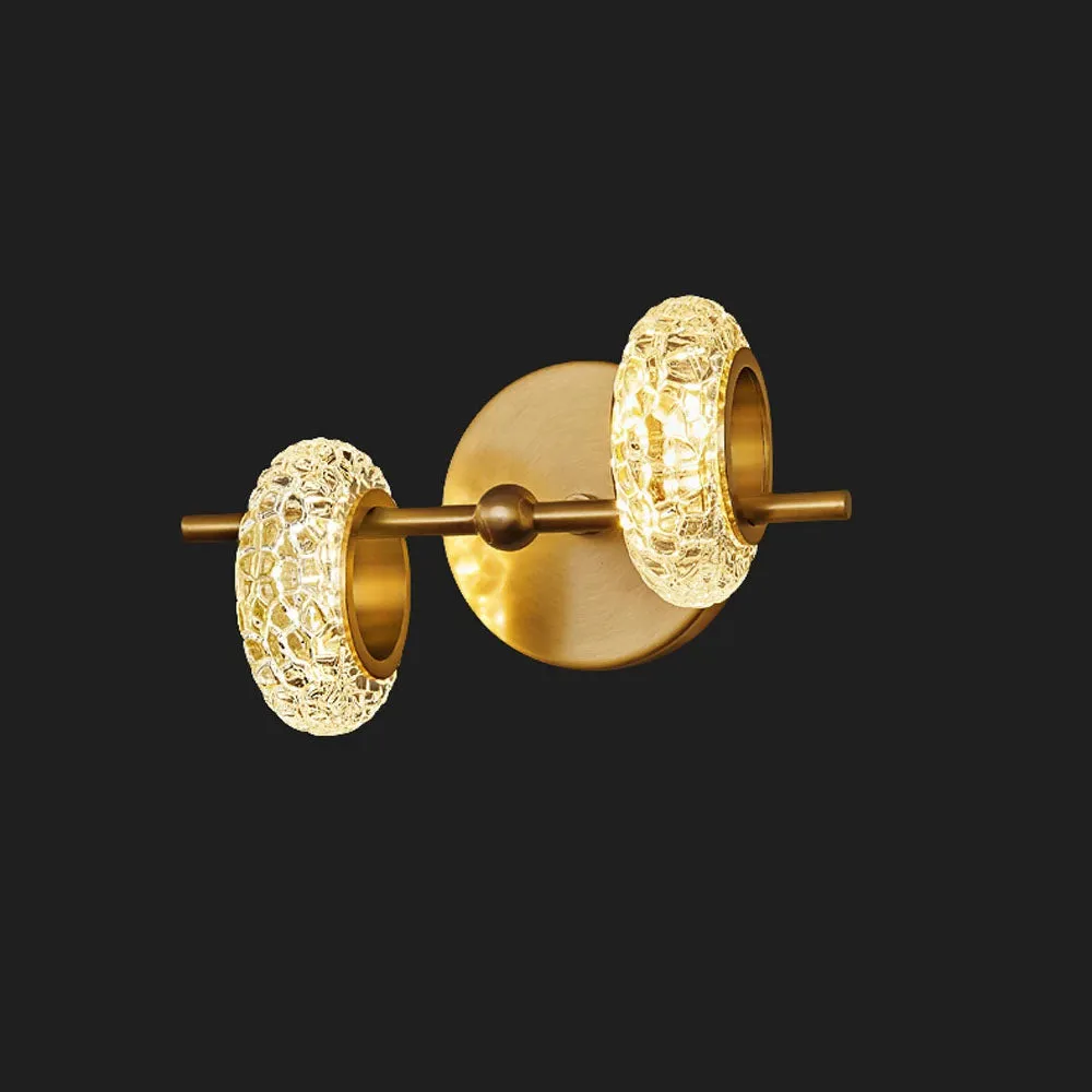 Golden Halo Circlets Modern LED Crystal Shape Glass Long Bar Chandelier Luxurious Gold Light Fixture