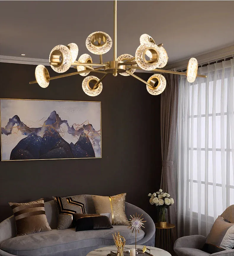 Golden Halo Circlets Modern LED Crystal Shape Glass Sconce Luxurious Gold Light Fixture