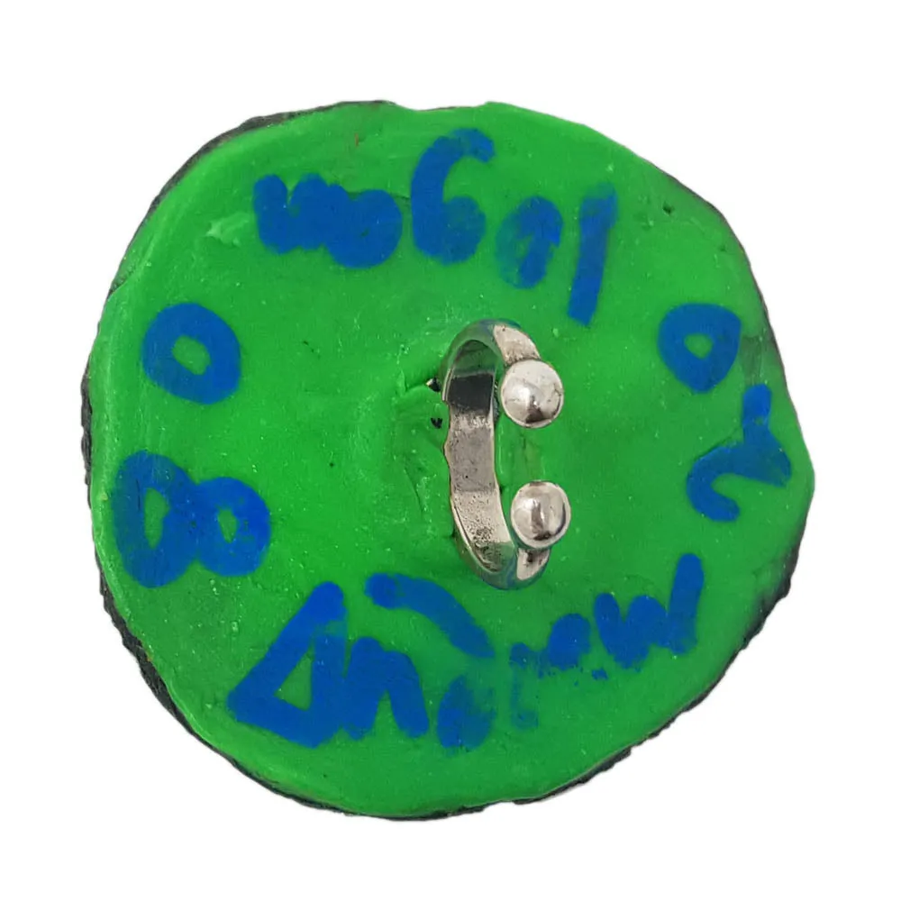 GREEN LARGE CRYSTAL COCKTAIL RING, 2008