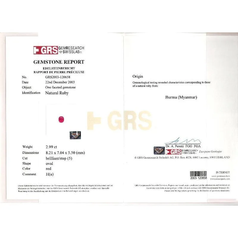 GRS Certified 2.99 Oval Cut Burma Ruby & Diamond Halo Ring