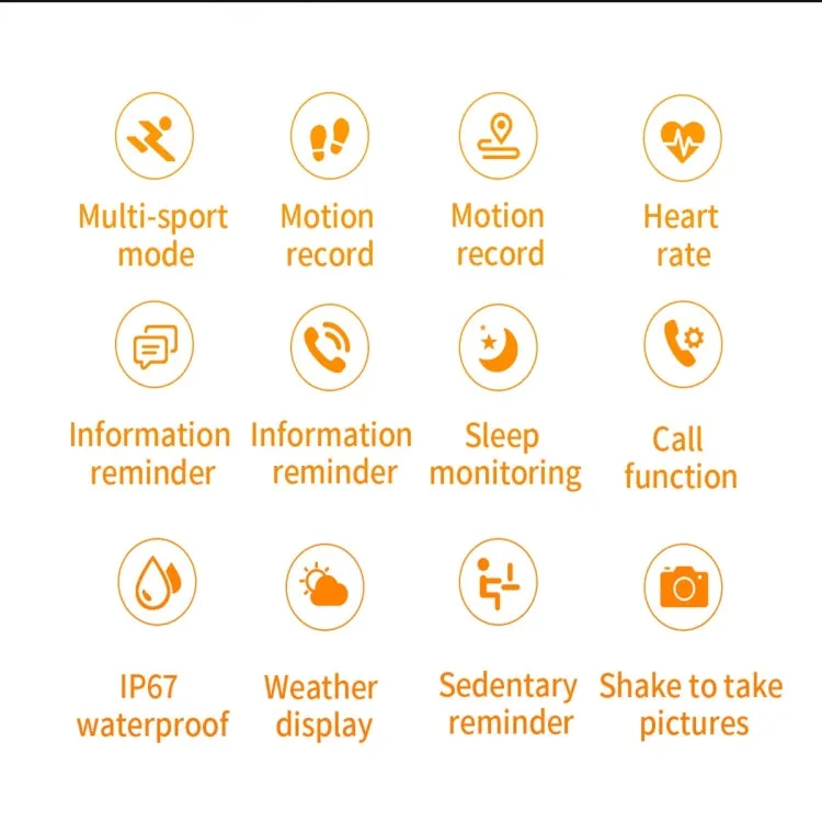 H10 Smart Watch with 1.54" Color Screen, IP67 Waterproof, Bluetooth Calling, Heart Rate, Blood Pressure, and Sleep Monitoring Features
