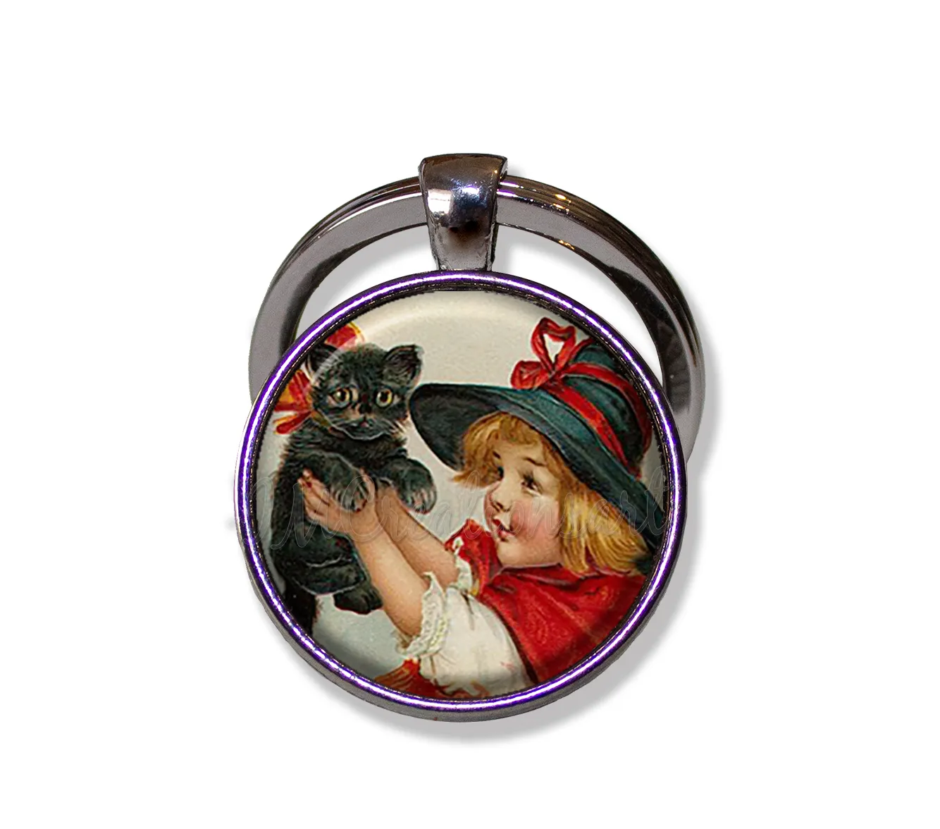 Halloween Vintage Little Witch Black Cat