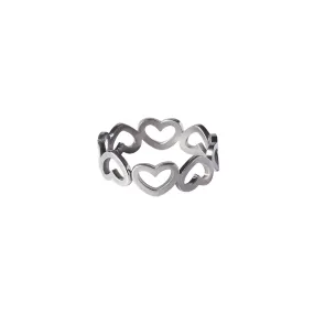 Heart Design Amore Adjustable Ring Open Design