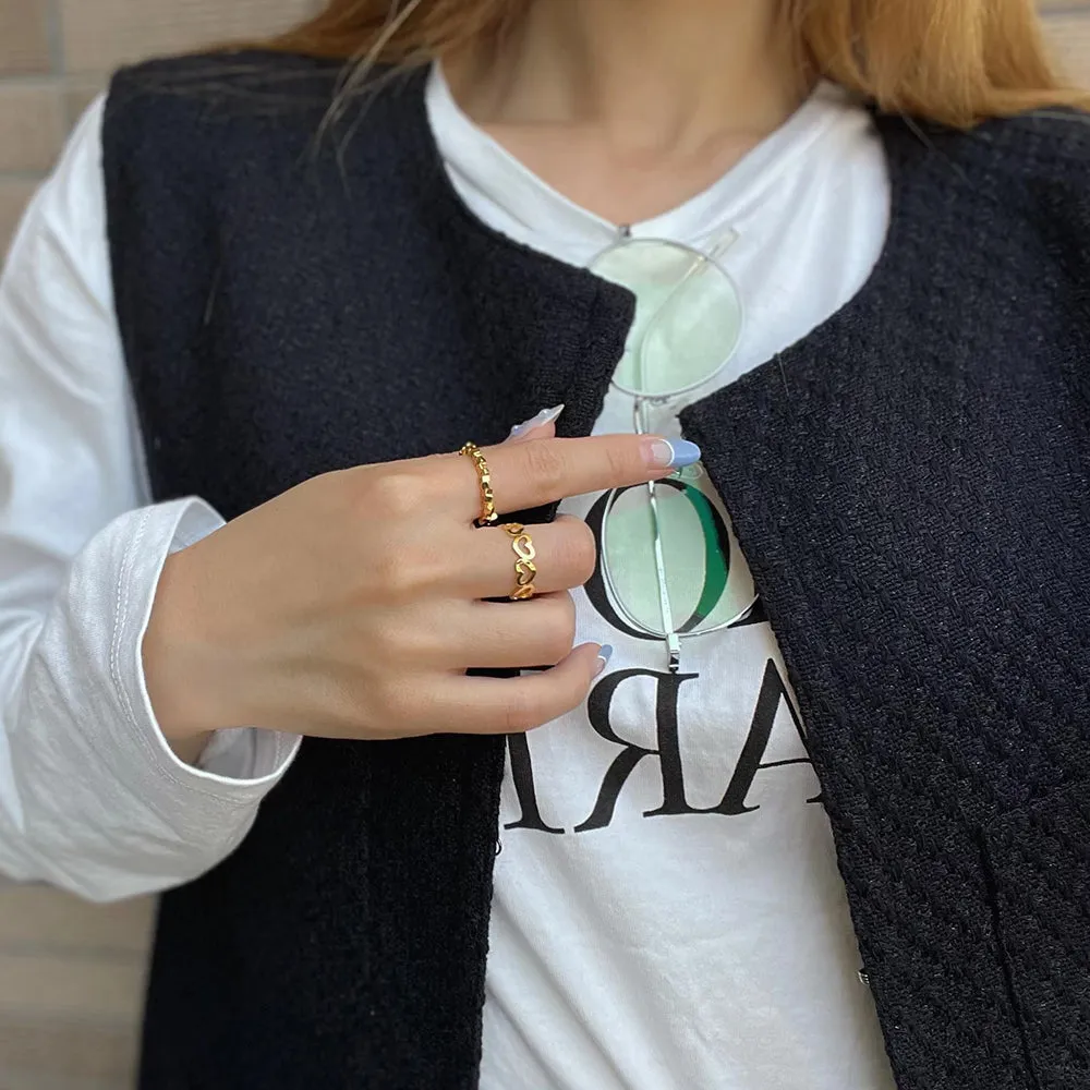 Heart Design Amore Adjustable Ring Open Design