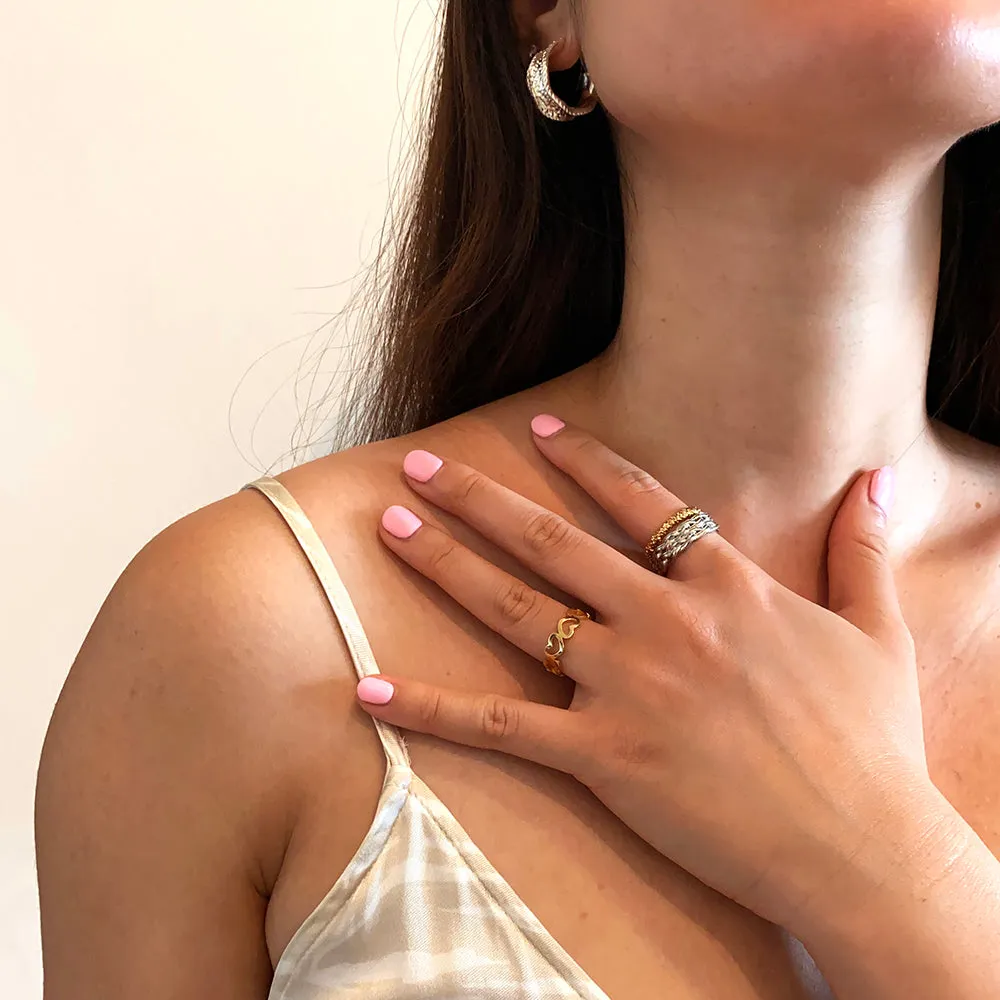 Heart Design Amore Adjustable Ring Open Design