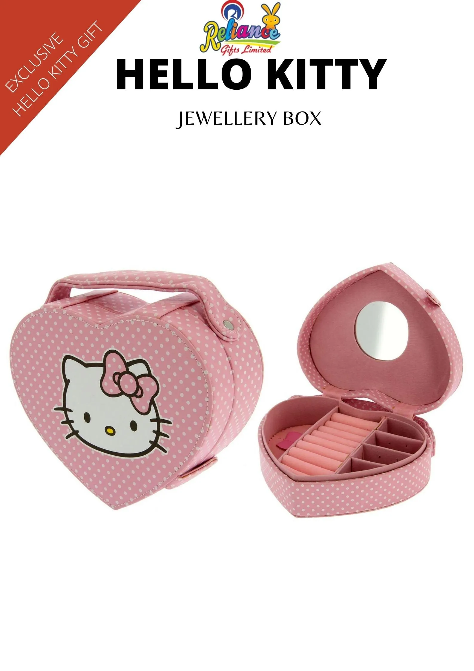 Hello Kitty Pink Heart Jewellery Box
