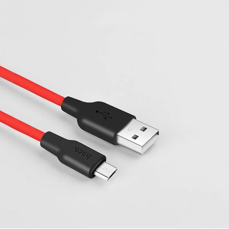 Hoco x21 USB To Type C Silicone Quick Charge Cable - Red